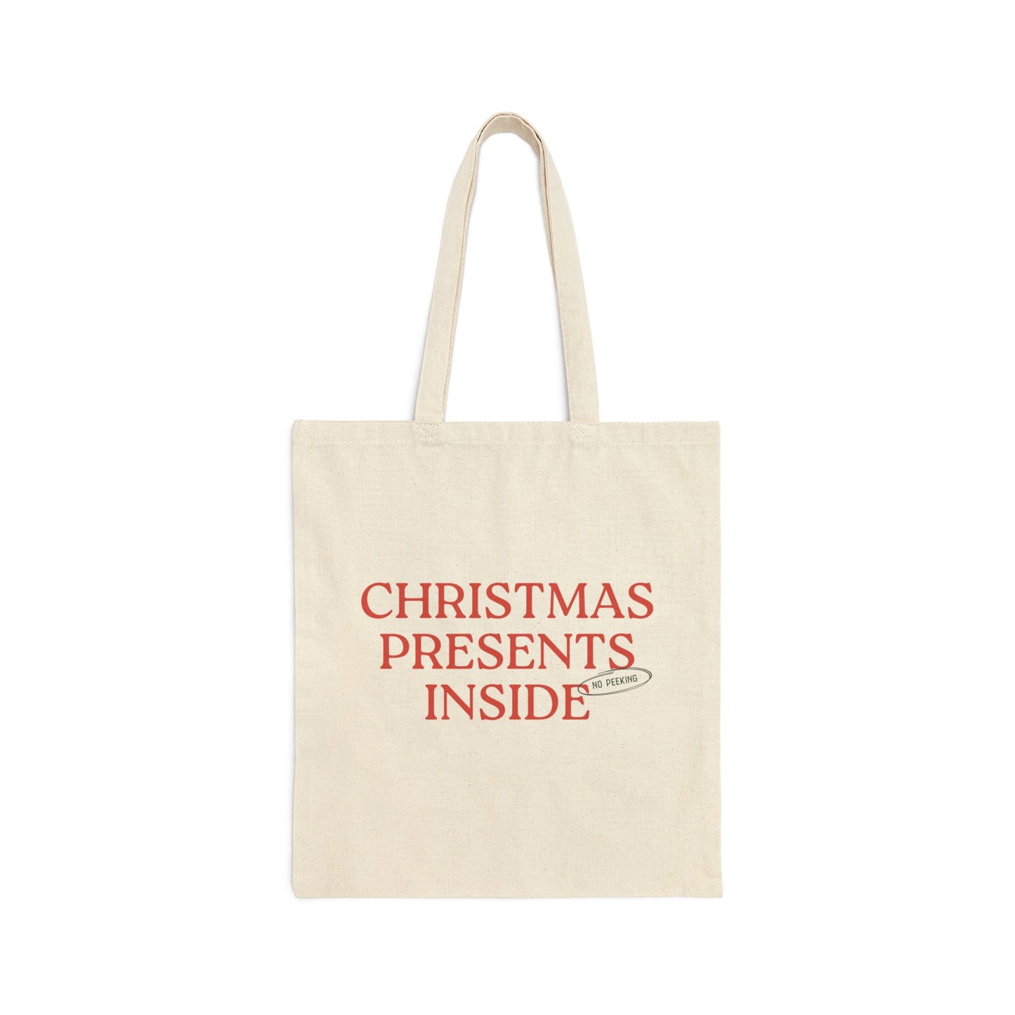 No Peeking Christmas: Canvas Tote Bag