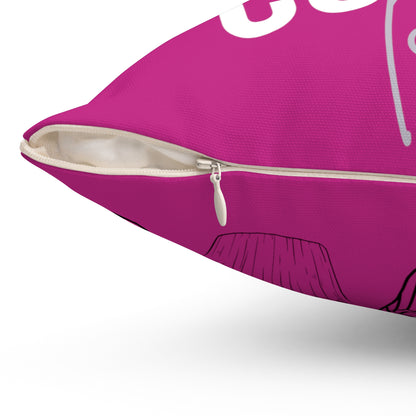 Cupcake Lover (Hot Pink): Spun Polyester Square Pillow