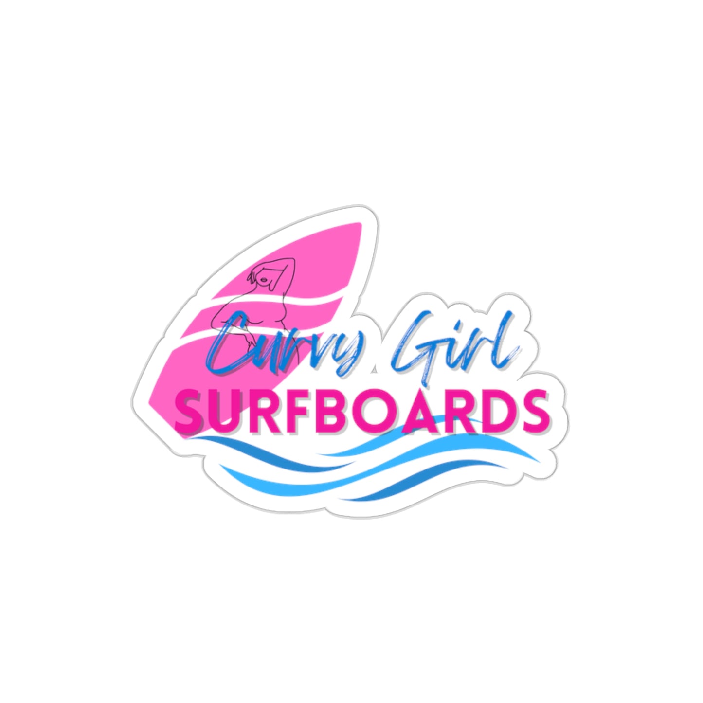 Curvy Girl Surfboards (Opposites Attract): Die-Cut Stickers