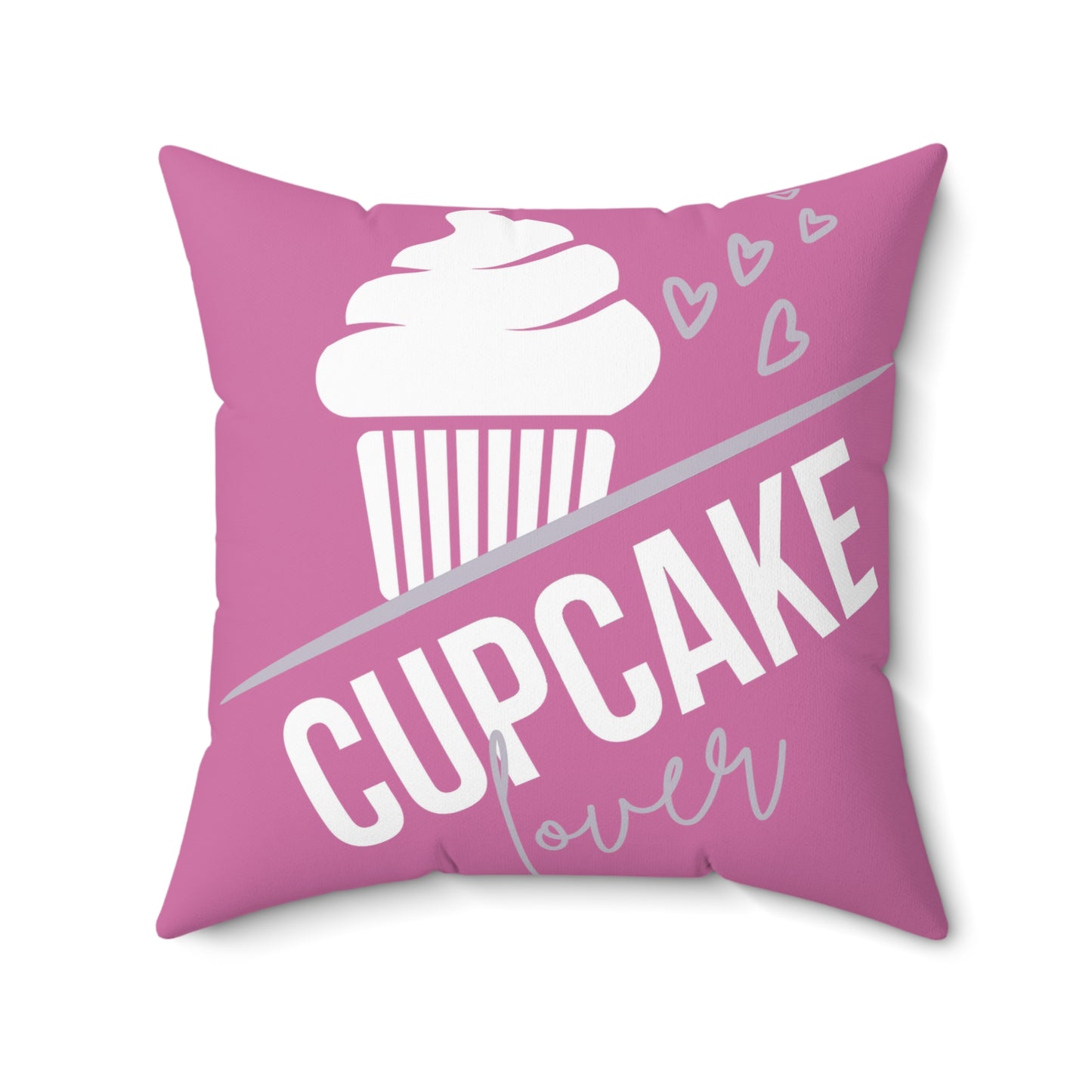 Cupcake Lover (Pink): Spun Polyester Square Pillow