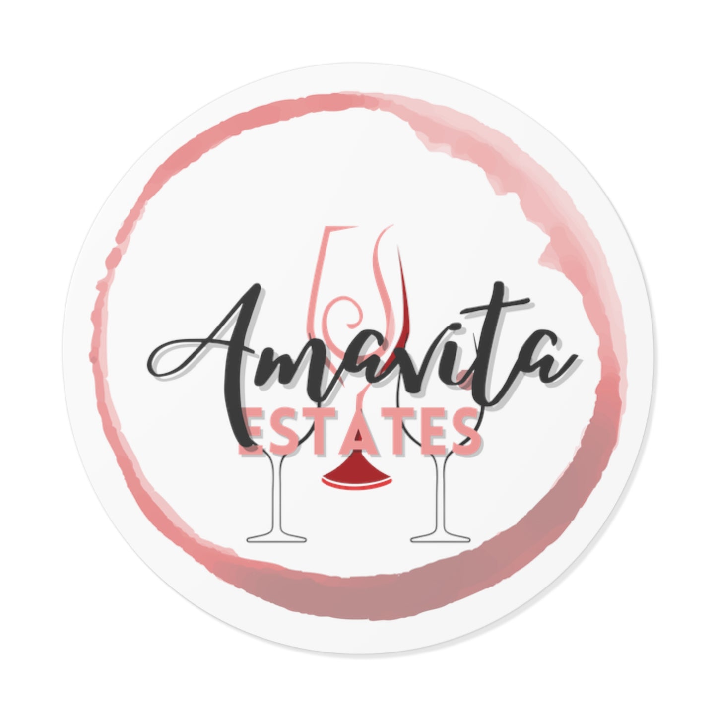 Amavita Estates (Raise A Glass): Round Vinyl Stickers
