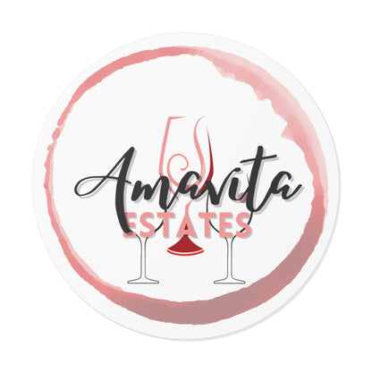 Amavita Estates (Raise A Glass): Round Vinyl Stickers
