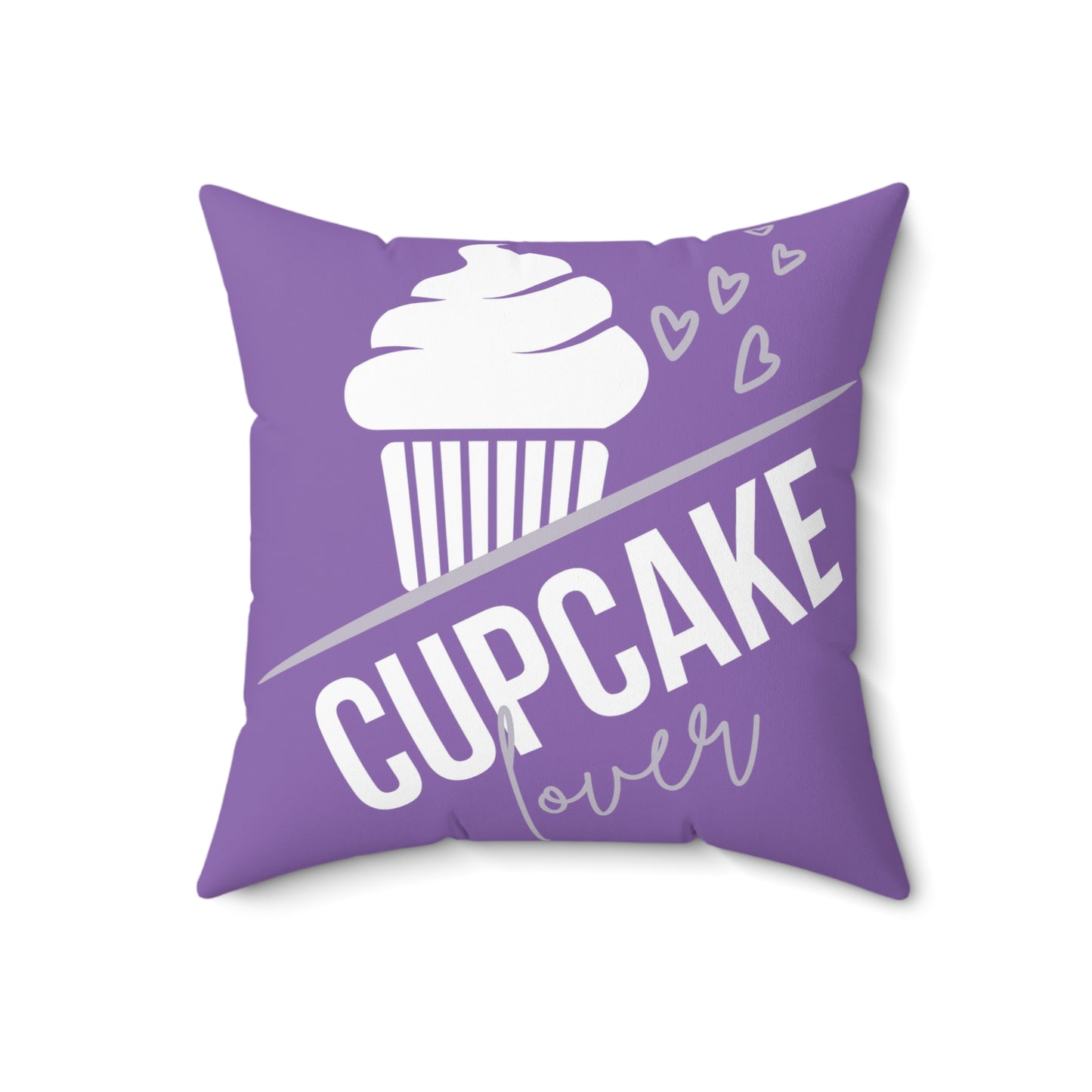 Cupcake Lover (Purple): Spun Polyester Square Pillow