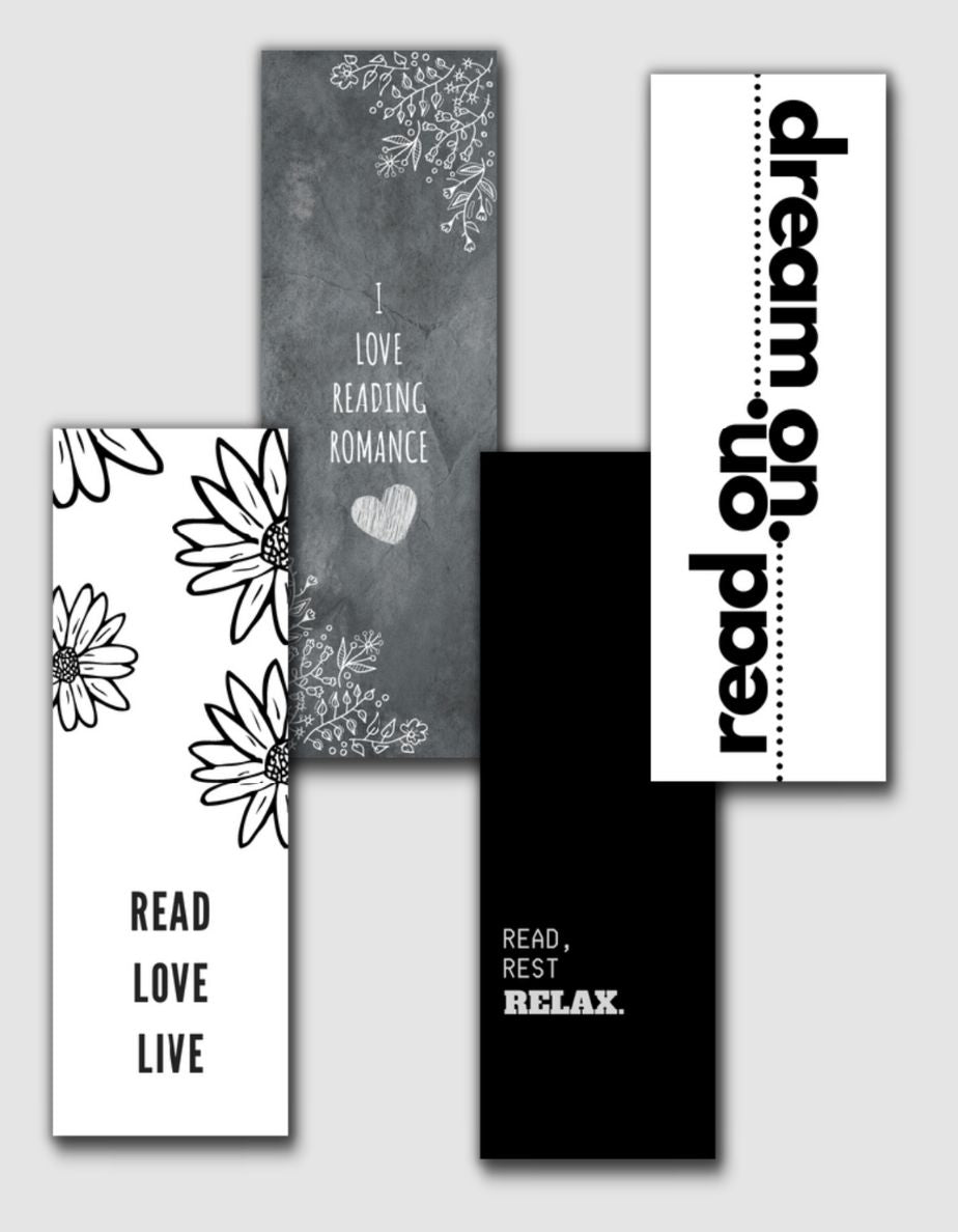 Black and White Bookmarks (PRINTABLE)