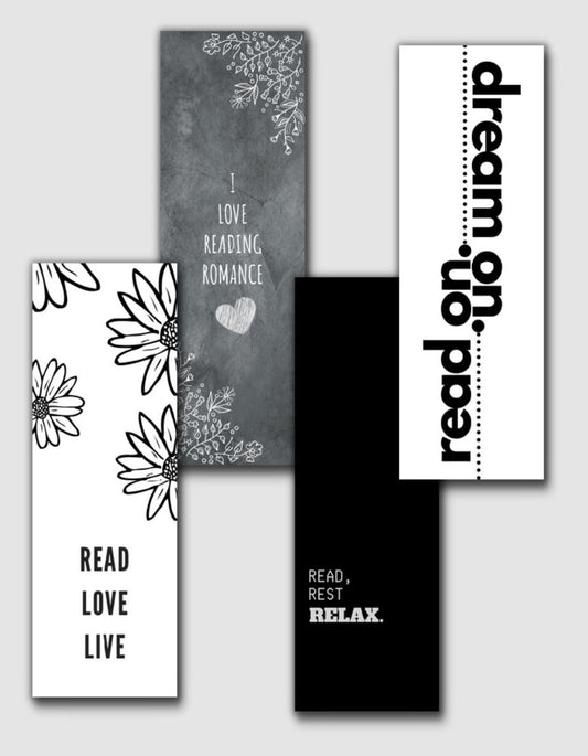 Black and White Bookmarks (PRINTABLE)